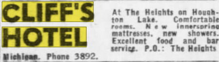 Cliffs Hotel (Heights Inn) - 1940S Ad